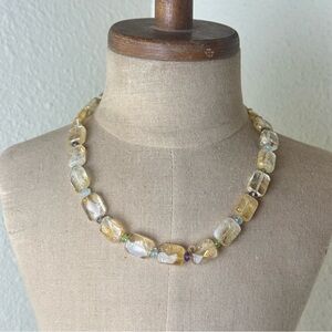 Citrine Amethyst Topaz Peridot Gemstone Beaded Necklace